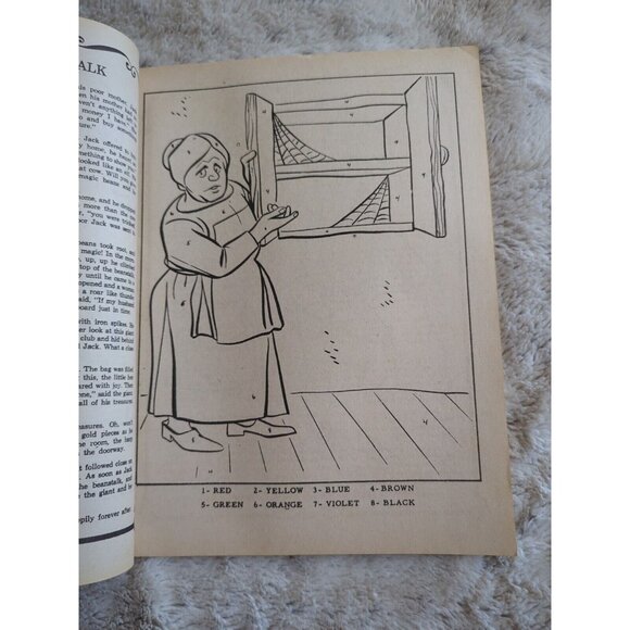 Jack And The Beanstalk Color By Numbers Coloring Book Kids Unused 60s Reprint SC - Picture 4 of 5